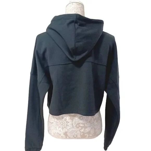 Reebok black cropped length drawstring hoodie - Picture 2 of 7